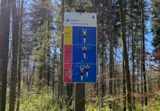 Vitaparcours Reckanlage Tafel der Firma Rudolf Spielplatz, Spielplatzbauer, Spielplatzhersteller, Spielplatzgeräte, Schweiz