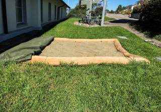 Sandkasten der Firma Rudolf Spielplatz, Spielplatzbauer, Spielplatzhersteller, Spielplatzgeräte, Schweiz